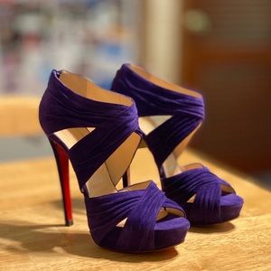 Christian Louboutin Bandra 140 Purple Suede Heels